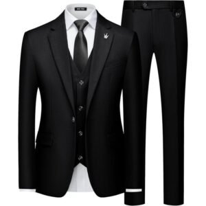 MAGE MALE Men's Slim Fit 3-Piece Suit Tuxedo Set – Prom, Wedding, & Formal Party