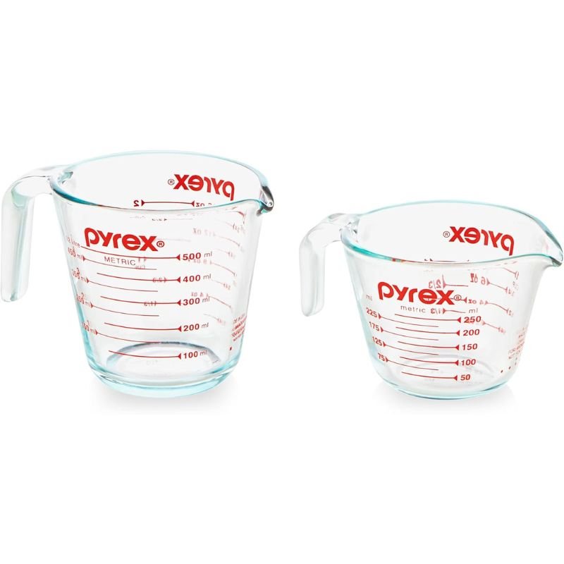 Pyrex 2 Pack Glass Measuring Cups Set