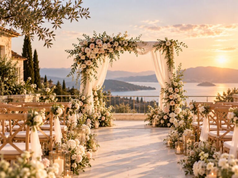Sunset Wedding Terrace by the Water