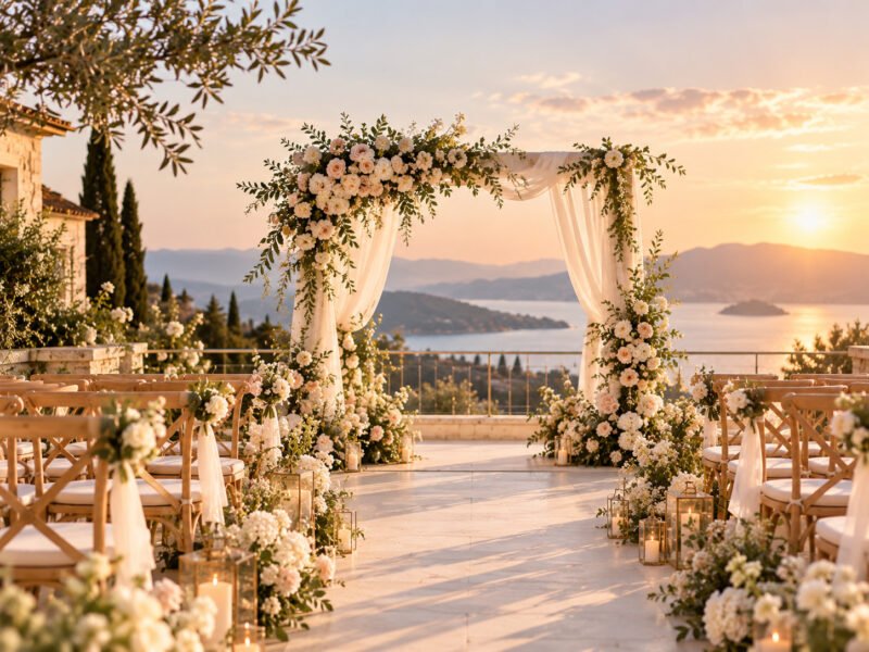 Sunset Wedding Terrace by the Water