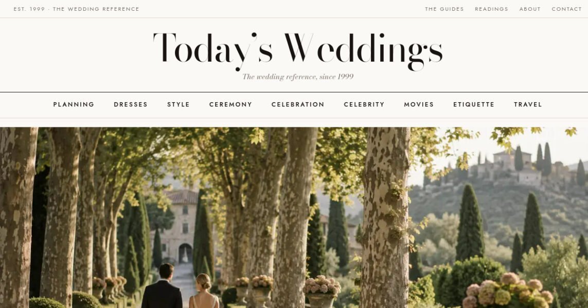 Screenshot of Today’s Weddings